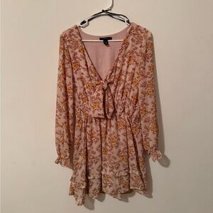 Forever 21 Floral Pink and Yellow Dress